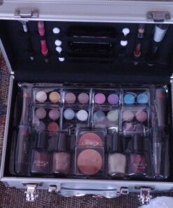 SHANY Carry All Makeup Train Case with Pro Makeup Set, Makeup Brushes, Lipsticks, Eye Shadows, Blushes, Powders, and more - Reusable Makeup Storage - Premium Gift Packaging - Silver 31 61Hl1c7mpBL