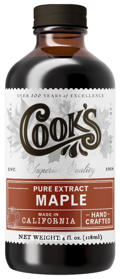 Cook's, Pure Maple Extract, All Natural Premium Maple Sap from Vermont's Finest Maple Trees, 4 oz 4 Fl Oz (Pack of 1)