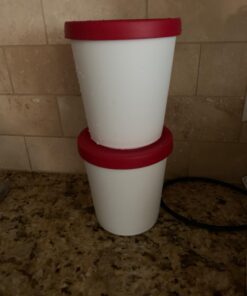 StarPack Ice Cream Containers for Homemade Ice Cream (2 Pcs) - Reusable Ice Cream Storage Containers for Freezer - Leak-Free Ice Cream Containers with Lids (Silicone) - 1 Liter per Ice Cream 2 Pc Set (Large) 30 61HlpBcFaL