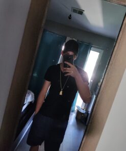 putouzip Bart Chain Necklace 18K Gold Plated Fully Iced Out Stainless Steel Pendant For Men Boys Gift 37 61HnWN1WIZL