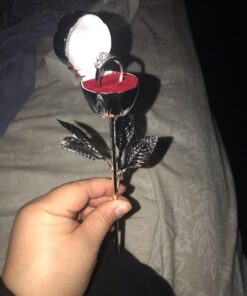 Elegance Long Stem Rose Ring Holder, 9", Silver 46 61HnxvaZtaL