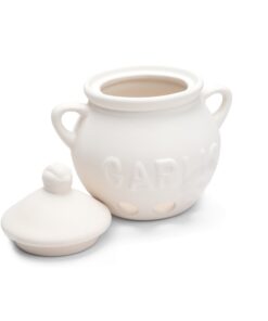 Fox Run Container Garlic Storage and Baking, 5.25" Keeper, White 20 61HoxpXbVL
