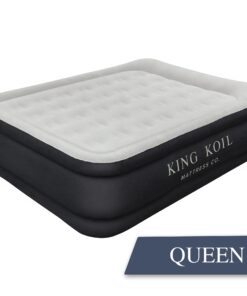 Alternative view of King Koil Luxury Air Mattress Queen with Built-in Pump for Home, 20” Queen Size Inflatable Airbed Luxury Double High Adjustable Blow Up Mattress, Durable - Portable and Waterproof, Black 20 Inch