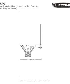 Lifetime 73729 48 in. Shatter Proof Backboard Rim Combo, Orange/White, One Size 17 61HwYmO06QL