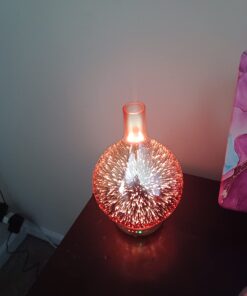 Porseme Rose Gold Essential Oil Diffuser 3D Glass Aromatherapy Ultrasonic Humidifier, Waterless Auto-Off, Timer Setting, BPA Free, Air Refresh for Home Hotel Yoga Leisure SPA Gift 100ml A2-100ml Rose Gold Aladdin 30 61Hwyv8LKNL