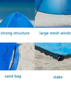 iCorer Automatic Pop Up Instant Portable Outdoors Quick Cabana Beach Tent Sun Shelter Blue 26 61Hz2l887fL