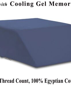 InteVision Ortho Bed Wedge Pillow with a 400 Thread Count, 100% Egyptian Cotton Cover (8" x 21" x 24") 8 61HzofahJ2S