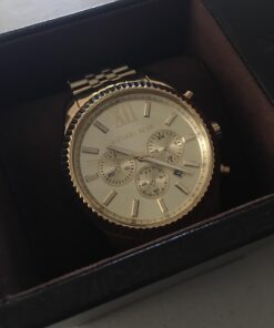 Michael Kors Lexington Men's Watch, Stainless Steel Bracelet Watch for Men Gold Steel 30 61I 1YEXOIL