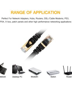VANDESAIL Ethernet Cable, CAT7 Network Cable RJ45 High Speed STP LAN Cord for Laptop,PC,Router,Switch,Modem,PS4(2m6FT,2pack 6.5ft 2 24 61I 4mb726L