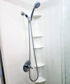 HO2ME High Pressure Handheld Shower Head with Powerful Shower Spray against Low Pressure Water Supply Pipeline, Multi-functions, w/ 79 inch Hose, Bracket, Flow Regulator, Chrome Finish 27 61I SmW bL