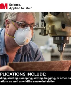 3M 8511 Particulate Disposable Respirator, N95, Pack of 80, Cool Comfort and Fewer Pressure Points with Dual Point Attachment for Grinding, Sanding, Sawing, Sweeping, Dust, Smoke,White 11 61I ay3dTSL