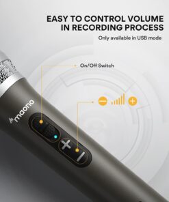 MAONO USB/XLR Podcasting Dynamic Microphone, Studio Mic Kit with Volume Control, Shock Mount, Pop Filter, Ideal for Vocal, Recording, Voice Over, Live Streaming (Gray) Gray 24 61I0SoguV5L