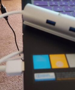 Artix USB 3.0 4-Port Hub with 2-Foot USB 3.0 Cable - Silver (4-Port Aluminum Hub) 29 61I276X2d6L