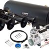 Vixen Horns Train Horn Kit for Trucks/Car/Semi. Complete Onboard System- 200psi Air Compressor, 3 Gallon Tank, 4 Trumpets. Super Loud dB. Fits Vehicles like Pickup/Jeep/RV/SUV 12v VXO8330/4124B Black Train Horn / Chrome Compressor / Black Tank