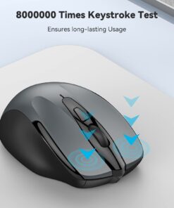 TECKNET Bluetooth Mouse, Wireless Mouse with 6 Buttons, 5 Adjustable DPI Levels, 24 Month Battery Life, Ergonomic Computer Mouse for Laptop, Computer, Mac, PC, Windows, Chromebook, Notebook Grey 47 61IAJx 7s1L