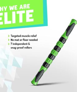 Elite Massage Roller Stick Targets Sore, Tight Leg Muscles to Prevent Cramps and Release Tension. It's Sturdy, Lightweight, Smooth Rolling and Thankfully This Lifesaver has Comfortable Handles.Green Green 16 Inch (Pack of 1) 14 61IB2cHRgwL