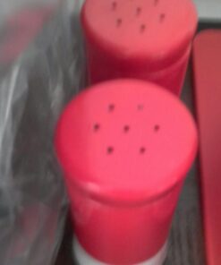 Retro-Styled Stainless Steel Salt and Pepper Shakers (Red), By Home Basics | 2 Piece Shakers for Salt, Pepper, Cumin, Cinnamon, Paprika, and More | With See-Through Glass Bases Red 1 of Each 34 61IC6o o78L