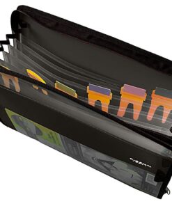 Five Star 7 Pocket Expanding File Organizer, Plastic Expandable File Folders with Customizable Tabs & Clear Cover, Holds 11" x 8-1/2", Zipper Closure, Color Will Vary (35170) *Color Will Vary 14 61IDOu3E6fL