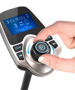 Nulaxy Bluetooth Car FM Transmitter Audio Adapter Receiver Wireless Handsfree Voltmeter Car Kit TF Card AUX 1.44 Display - KM18 Golden 24 61IDQ9QpCKL