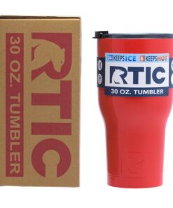 Alternative view of RTIC Tumbler, 30 oz, Red, Insulated Travel Stainless Steel Mug, Hot Or Cold Drinks, with Splash Proof Lid
