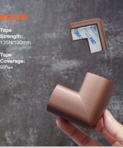 Roving Cove Corner Protector for Baby (4 Large Corners) - Hefty-Fit Heavy-Duty Soft Rubber Foam Furniture Corner Bumper Guards, 3M Adhesive Pre-Taped, Coffee Brown 4 Count (Pack of 1) 23 61IEsCSgZ2L