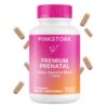 Pink Stork Premium Prenatal Vitamins for Women with Organic Whole-Food Ingredients for Fetal Development and Morning Sickness Support, Probiotics, Folate, B6, & More - 60 Capsules 38 61IF74hM eL