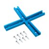 POWERTEC 71209 3" T-Track Intersection Kit with Predrilled Mounting Holes & Wood Screws, for Universal T Track, Aluminum T Track Accessories for Woodworking Jigs and Fixtures