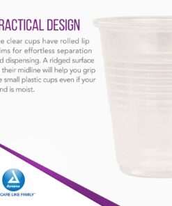 Dynarex Disposable Clear Drinking Cups - Single Use Plastic Cups for Office, Hospital, Clinic - with Rolled Rim, Ribbed Center - 3oz, Bulk Supplies Box of 100 3 oz. 14 61II7h2RKeL