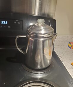 Coleman Stainless Steel Percolator Coffee Pot, 12-Cup Capacity Lightweight Coffee Percolator, No Filter Needed, Durable Outdoor Coffee Maker for Camping, Backpacking, RV, Stovetop, Campfire, & More 41 61IImlIjoL 1