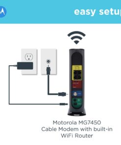 MOTOROLA MG7540 16x4 Cable Modem Plus AC1600 Dual Band Wi-Fi Gigabit Router with DFS, 686 Mbps Maximum DOCSIS 3.0 - Approved by Comcast Xfinity, Cox, Charter Spectrum, More 26 61IJBD7rGYL