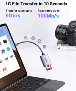 Alternative view of UGREEN USB C SD Card Reader, 2-in-1 Micro SD Memory Card Reader for TF SD Micro SD SDXC SDHC, USB SD Card Reader Type C Compatible with iPhone 15, Samsung Galaxy, MacBook, iPad, Trail Game Camera