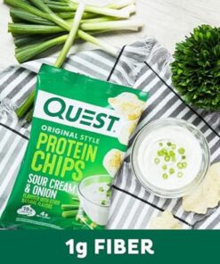 Quest Nutrition Sour Cream & Onion Protein Chips, Low Carb, Gluten Free, Potato Free, Baked, (8 Count of 1.1 oz Bags) 9 oz 1.1 Ounce (Pack of 8) 22 61IO6SJ9saL