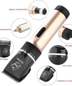 Alternative view of Sminiker Professional Low Noise Rechargeable Cordless Cat Dog Horse Clippers Professional Pet Clippers Grooming Kit,Animal Clippers Pet Grooming Kit(Gold) Gold-p6