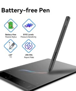 VEIKK A30 V2 Drawing Tablet 10x6 Inch Graphics Tablet with Battery-Free Pen and 8192 Professional Levels Pressure 10*6 inch A30-New Version 45 61ISDfctpoL