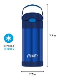 THERMOS FUNTAINER 12 Ounce Stainless Steel Vacuum Insulated Kids Straw Bottle, Blue Solid Color 28 61ISbAsRwJL