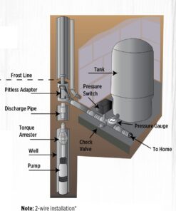 Red Lion RL12G07-2W2V 4-inch Submersible Deep Well Pump, 3/4 HP, 12 GPM 2-Wire, 230 Volts, Steel, 14942403 3/4 HP, 230 Volt 12 61IVTpGAtoL