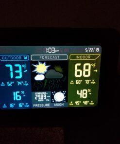 AcuRite 02027A1 Color Weather Station with High Low Temperature and Humidity with Moon Phase, Dark Themed (02027A), Black Display 36 61IW8enuCL