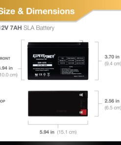 Alternative view of ExpertPower 12v 7ah Rechargeable Sealed Lead Acid Battery 1 Pack