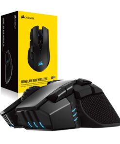 CORSAIR IRONCLAW WIRELESS RGB Rechargeable Gaming Mouse with Slipstream Technology - 18,000 DPI - 3-Zone RGB Multi-Color Backlighting - Black 40 61IWegIociL