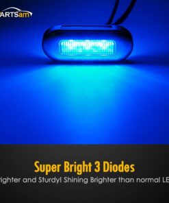 Partsam 4pcs 3" Blue LED Oblong Courtesy Light Marine Boat Deck Transom Stern Light for Yacht Pontoon Fishing Boat Kayak Sailboat, Sealed Boat Cabin Lights, 12V, Clear Lens, Surface Mount 18 61IZkwgbuRL