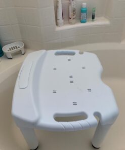 Carex Universal Bath Seat and Shower Chair - Bath Chair Supports Up To 400 Pounds - Adjustable Height Shower Bench, Plastic Stool For Shower, Shower Seat 46 61IbsUlHY0L