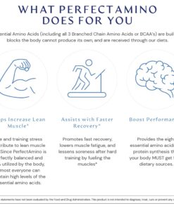 BodyHealth PerfectAmino Tablets (1PK), All 8 Essential Amino Acids with BCAAs + Lysine, Phenylalanine, Threonine, Methionine, Tryptophan, Supplement for Muscle Mass Production, Recovery & Strength 1 15 61IcVDzsEL