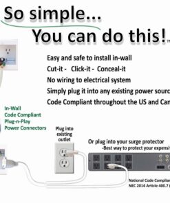 PowerBridge Two-CK Dual Outlet TV Cord Hider for Wall Mounted TV’s - Recessed in-Wall Cable Hider System for Power & Low Voltage - Matches Existing Outlets - Hide Wires with This Easy DIY Install Kit Dual Power 55 61IdOmk6GsL