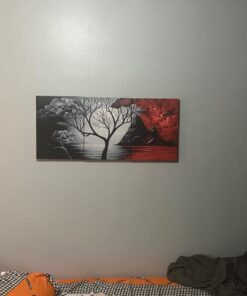 Wieco Art The Cloud Tree Wall Art Oil PaintingS Giclee Landscape Canvas Prints for Home Decorations, 3 Panels 12x16inchx3pcs (30x40cmx3pcs) 35 61IevnbVwL