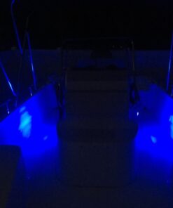 Partsam 4Pcs 3" Inch Round Chrome Marine Boat Lights Blue LED Transom Mount Stern Anchor Navigation Lights IP67 Waterproof, Boat LED Stern Lights, Night Fishing Lights,Deck Lights, 12V, Surface Mount 40 61If 8YIdL