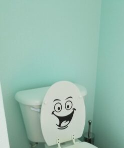 Funny Animation Big Eyes Cute Toilet Wall Decal Bathroom Home Sticker Bedroom Kitchen Art Picture DIY Murals Vinyl Paper Decoration Wallpaper for Children Potty Training Nursery Baby Teen Senior 40 61IgAVALp L