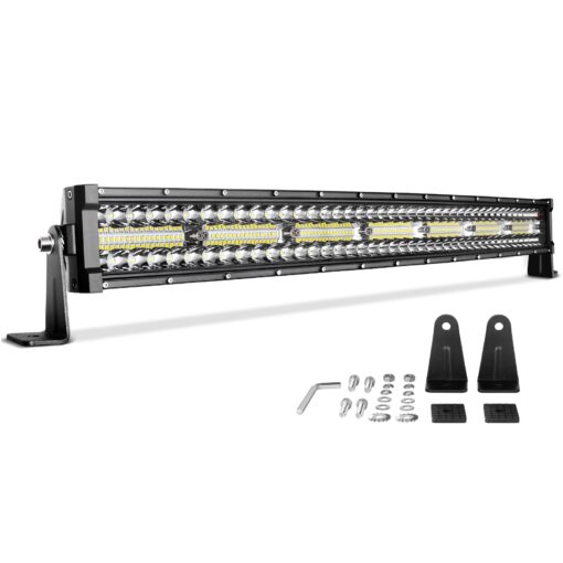 DWVO 52 Inch LED Light Bar 750W Curved Triple Row 50000LM Work Light Upgrade Chipset Offroad Driving Fog Lamp (32 INCH) Black 30 INCH