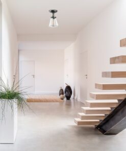 Globe Electric 65380 1-Light Flush Mount Ceiling Light, Dark Bronze, Satin Finish, Antique Brass Accents, Clear Glass Shade, Ceiling Light Fixture, E26 Bulb, Bulb Not Included Dark Bronze with Clear Glass 29 61Ih4CvzVFL