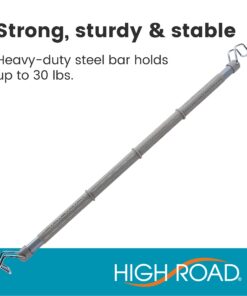 High Road Heavy Duty Car Clothes Hanger Bar with Steel Expandable Rods, Solid Metal Hanger Hooks and No-Slip Dividers for Cars, SUVs, Truck and Vans Taupe 9 61IhJaIgxkL