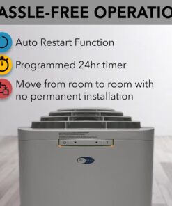 Whynter ARC-131GD 13,000 BTU (6,345 BTU SACC) Dual Hose Cooling Portable Air Conditioner, Dehumidifier, and Fan plus Storage bag for, up to 420 sq ft in Grey Cooling Only 26 61IhxAK36XL